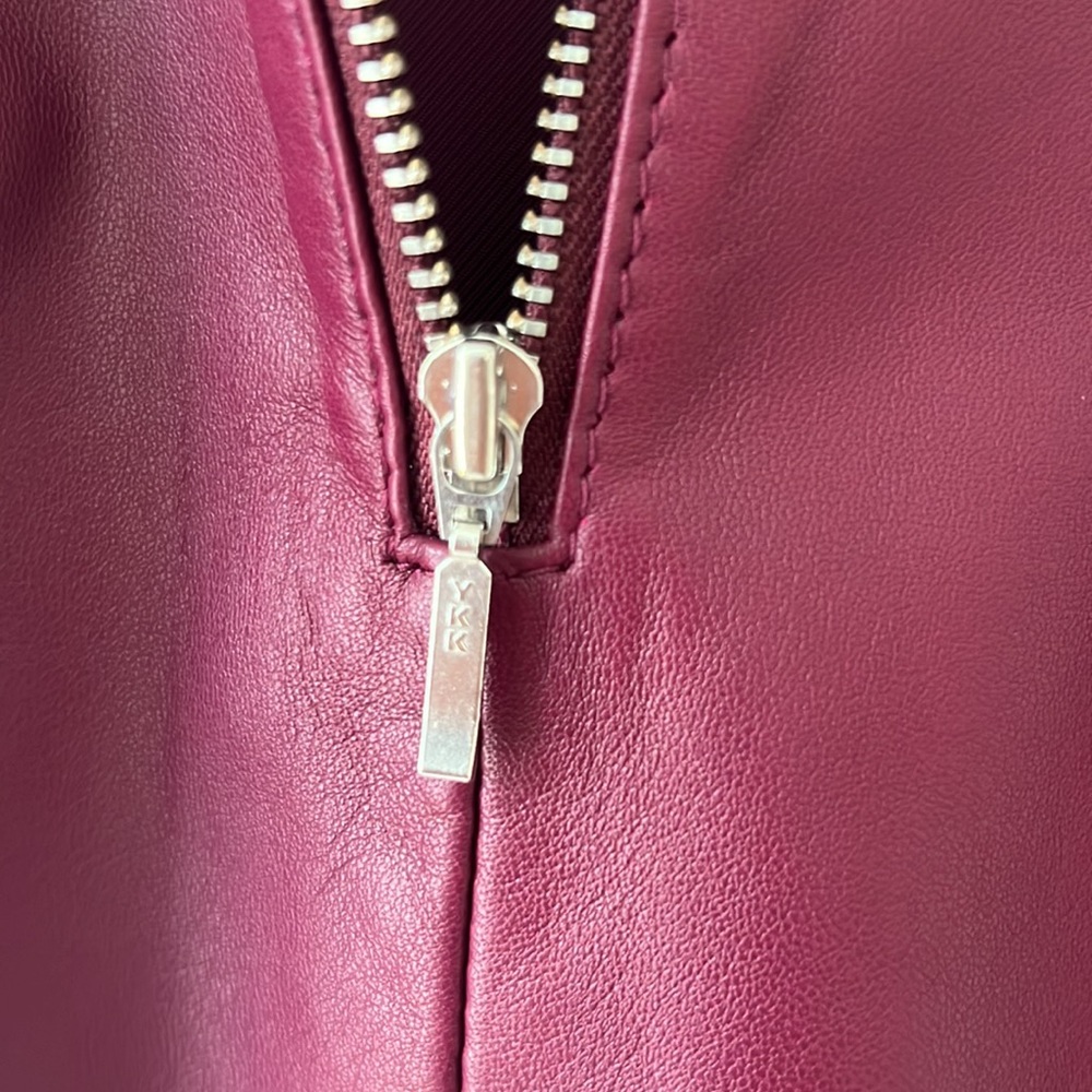 Fleur du mal Bordeaux Lamb Leather Mini Dress - Picture 13 of 13